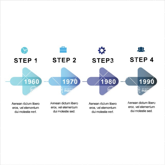 Infographic Templates Collection - Vector, Photoshop, PowerPoint, Google Slides - Flat Arrows Vector Timeline Infographic Template Design